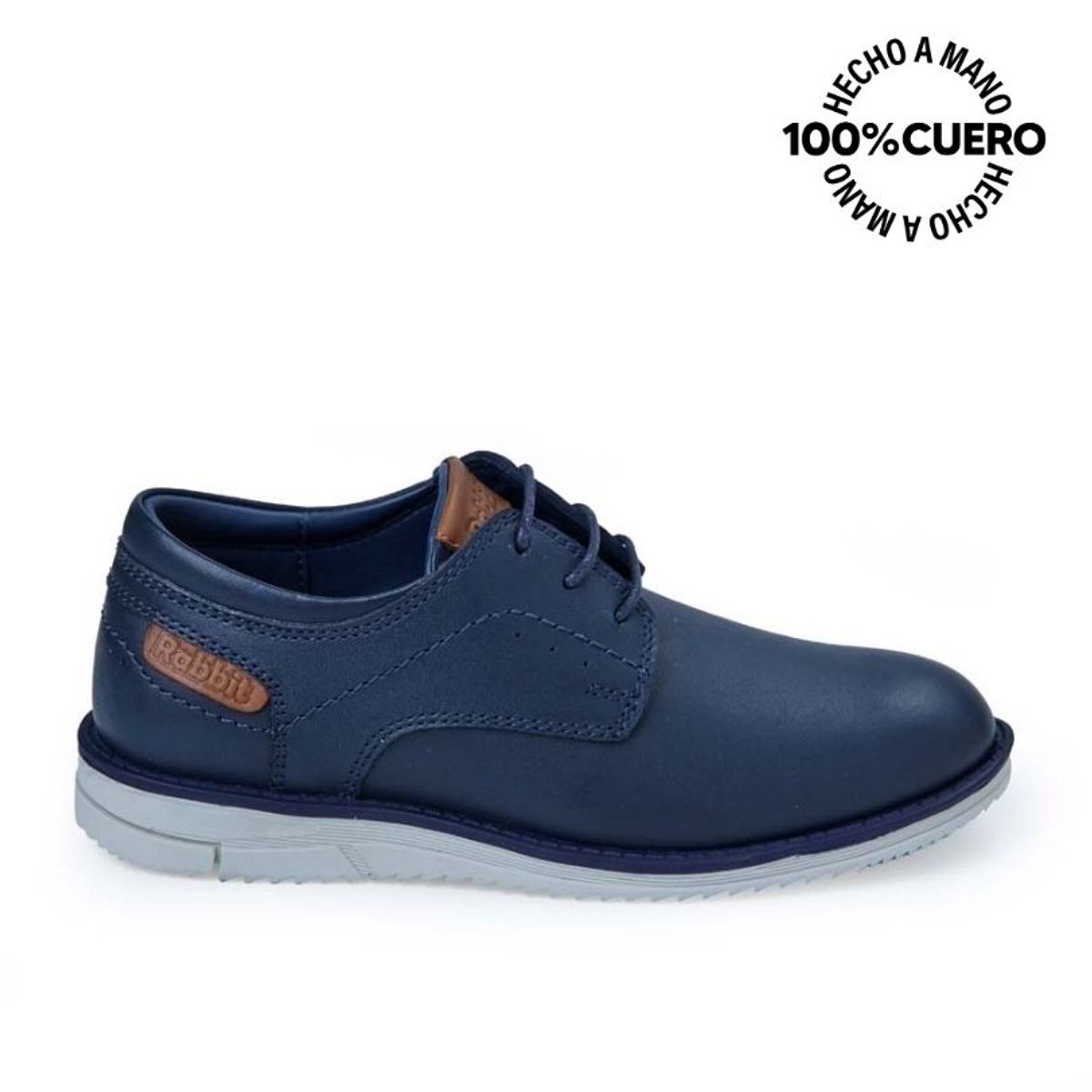 RABBIT - Zapato Derby Casual ANGEL-2537 Azul Rabbit Cuero