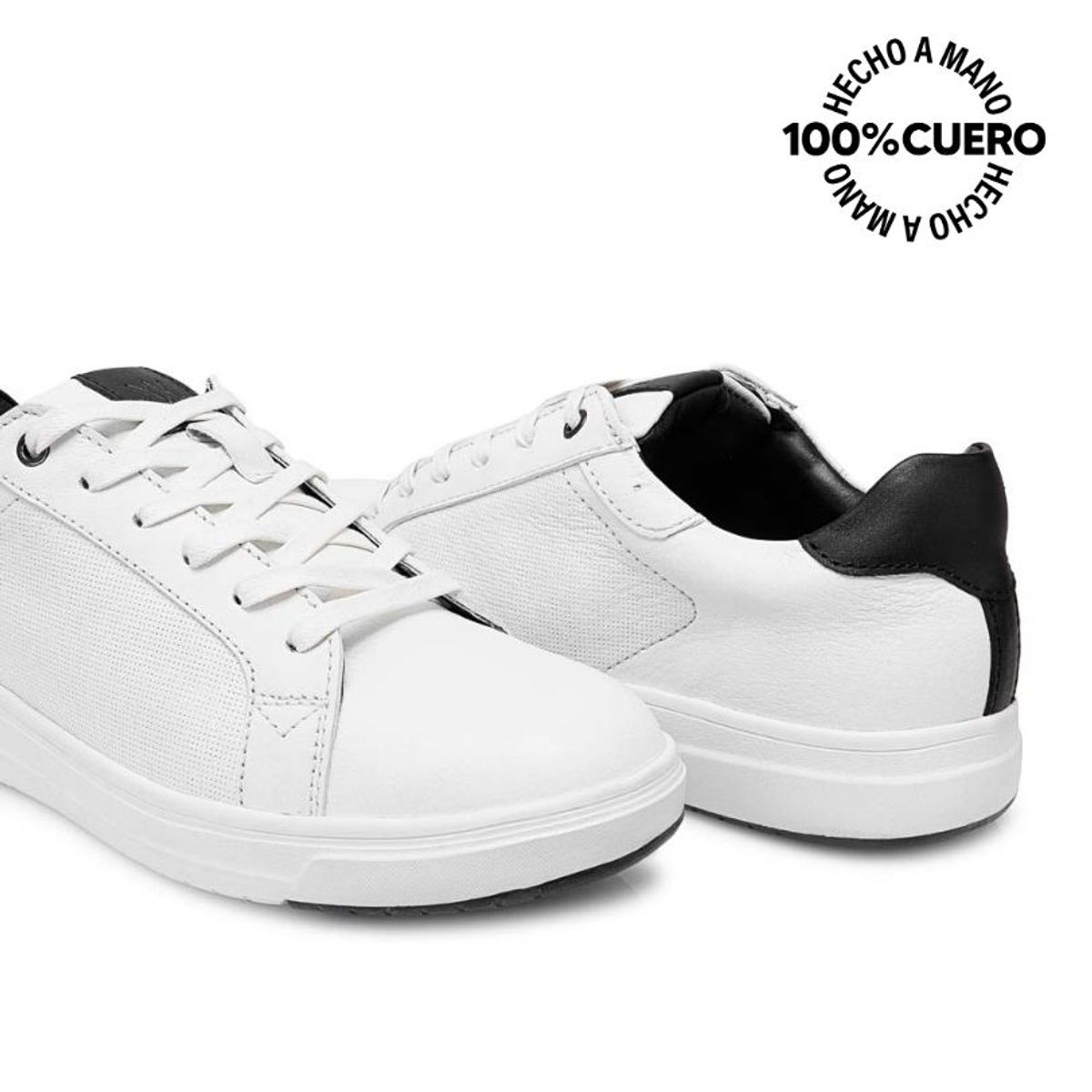 VIALE - Zapatilla Casual RICARDO-2525 Blanco Viale Homme Cuero