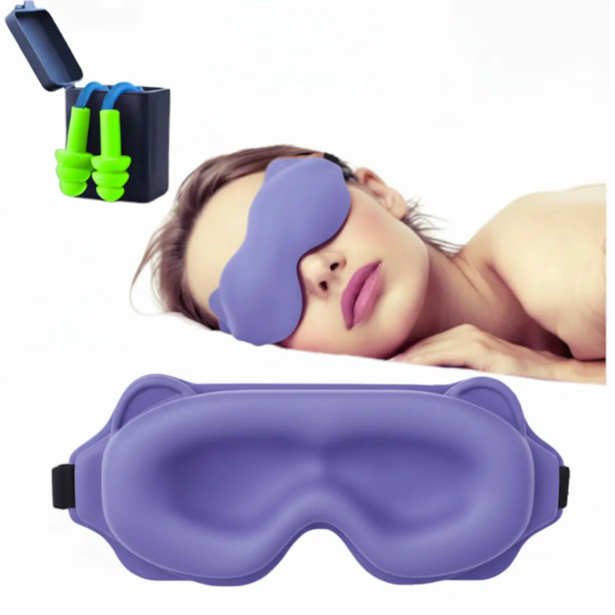 GENERICO - Protector Tapones Oido Prueba Agua Aisla Ruido  + ANTIFAZ PARA DORMIR