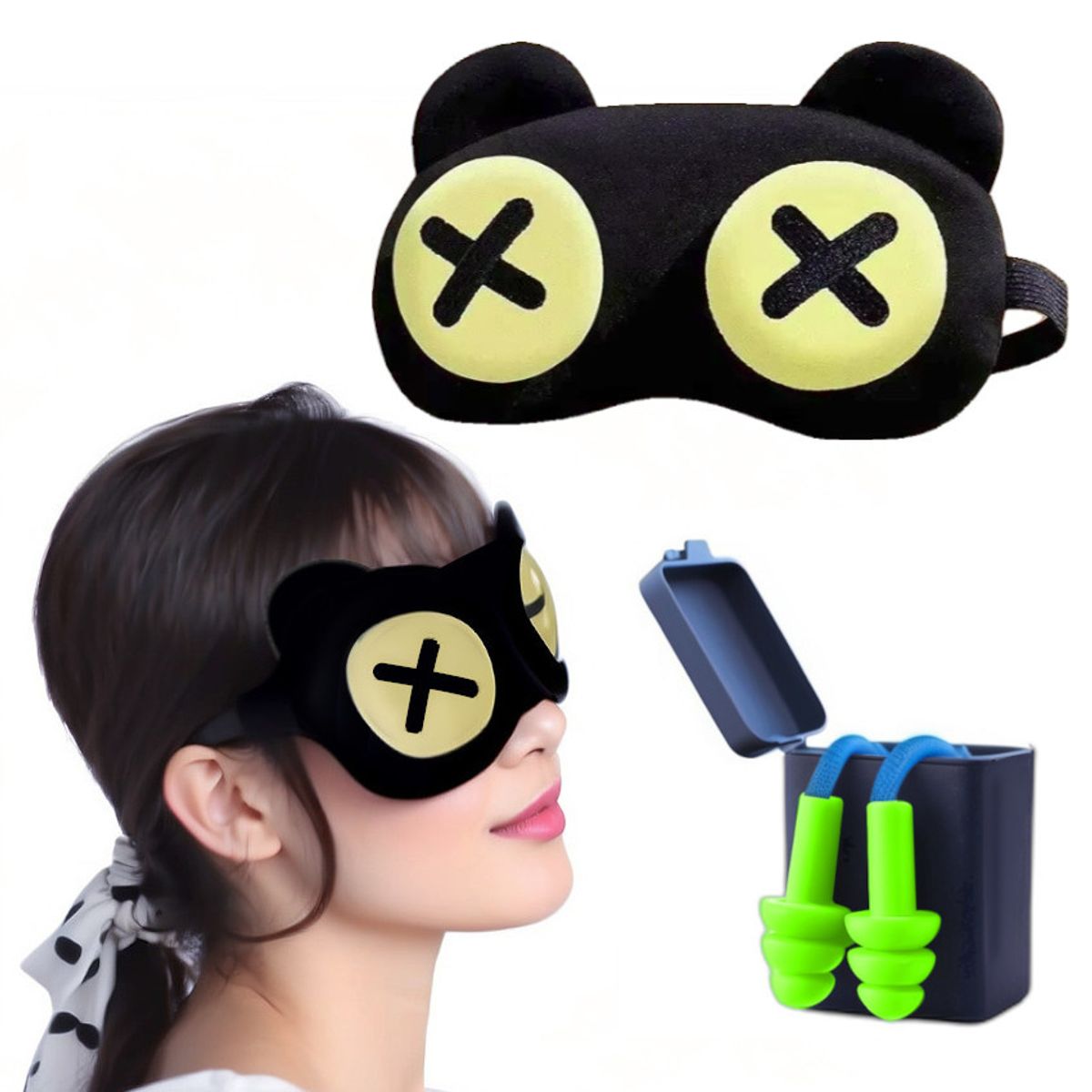 GENERICO - Tapones Protector Oido Prueba Agua Aisla Ruido  + ANTIFAZ PARA DORMIR