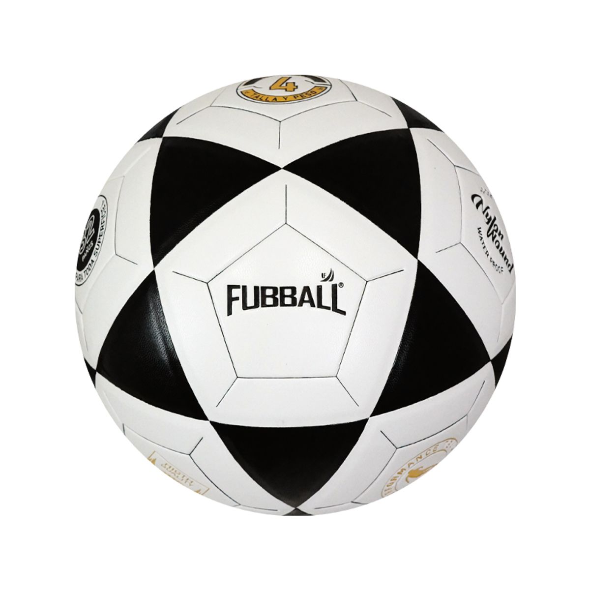 FUBBALL - PELOTA DE FUTBOL FUBBALL N°4 BF-4 - BLANCO Y NEGRO