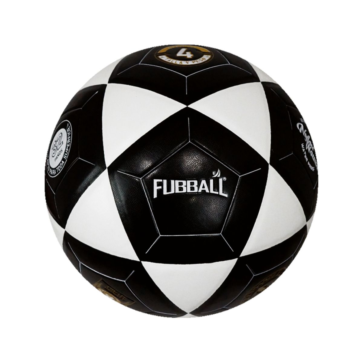 FUBBALL - PELOTA DE FUTBOL FUBBALL N°4 BF-4BKW - NEGRO Y BLANCO