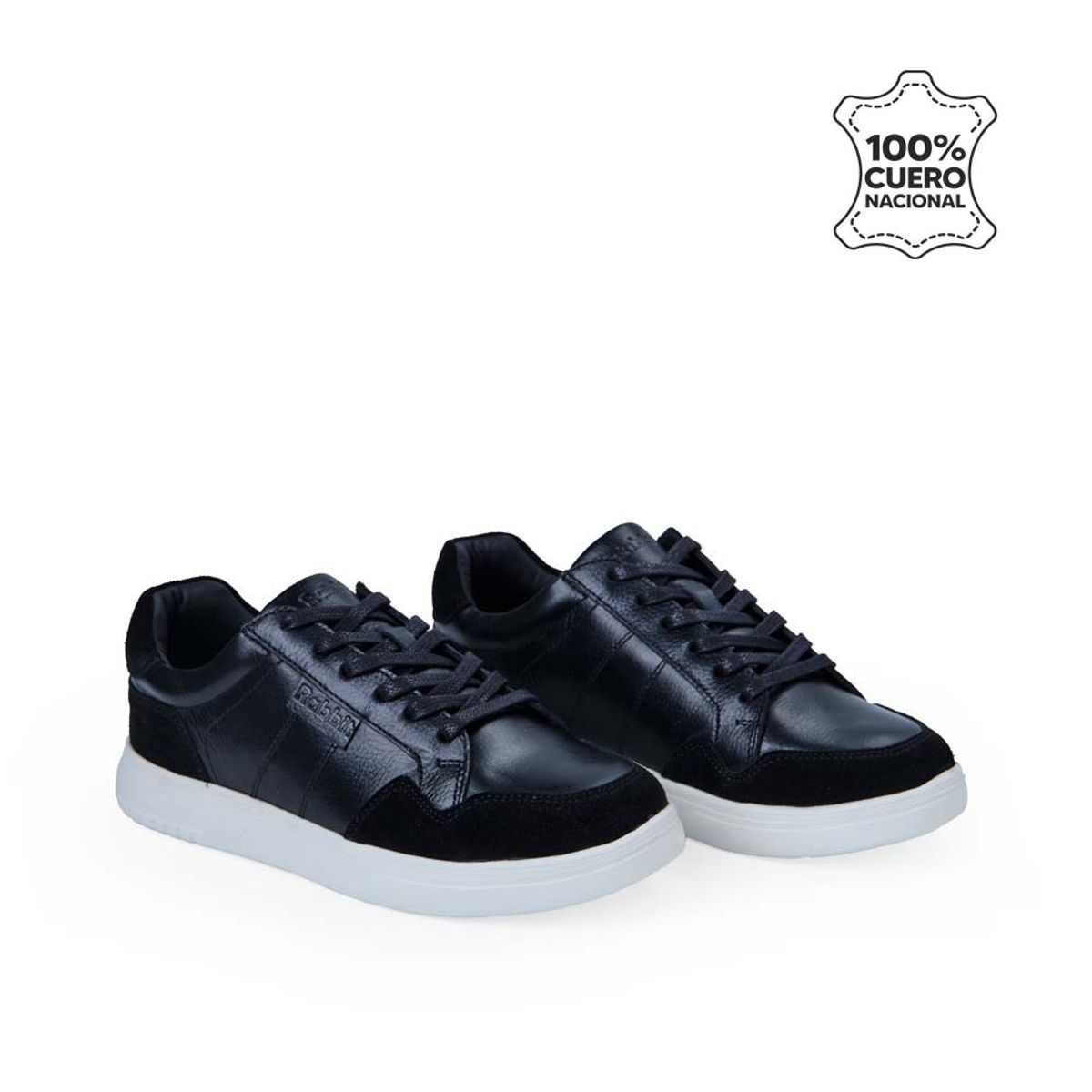 RABBIT - Zapatilla  Casual JOSE-2535 Negro Rabbit Cuero
