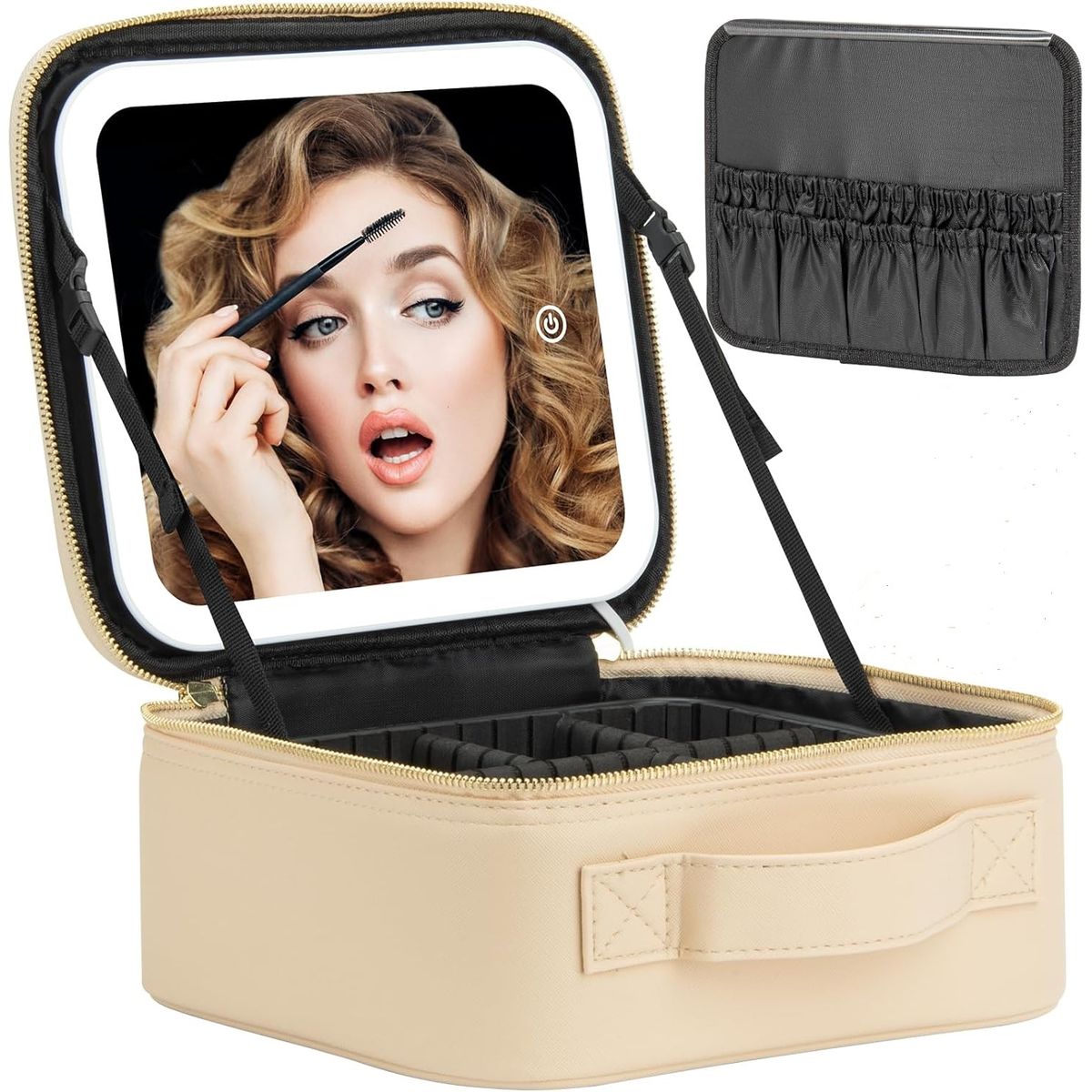 GENERICO - ESTUCHE PARA MAQUILLAJE CON ESPEJO LED RECARGABLE