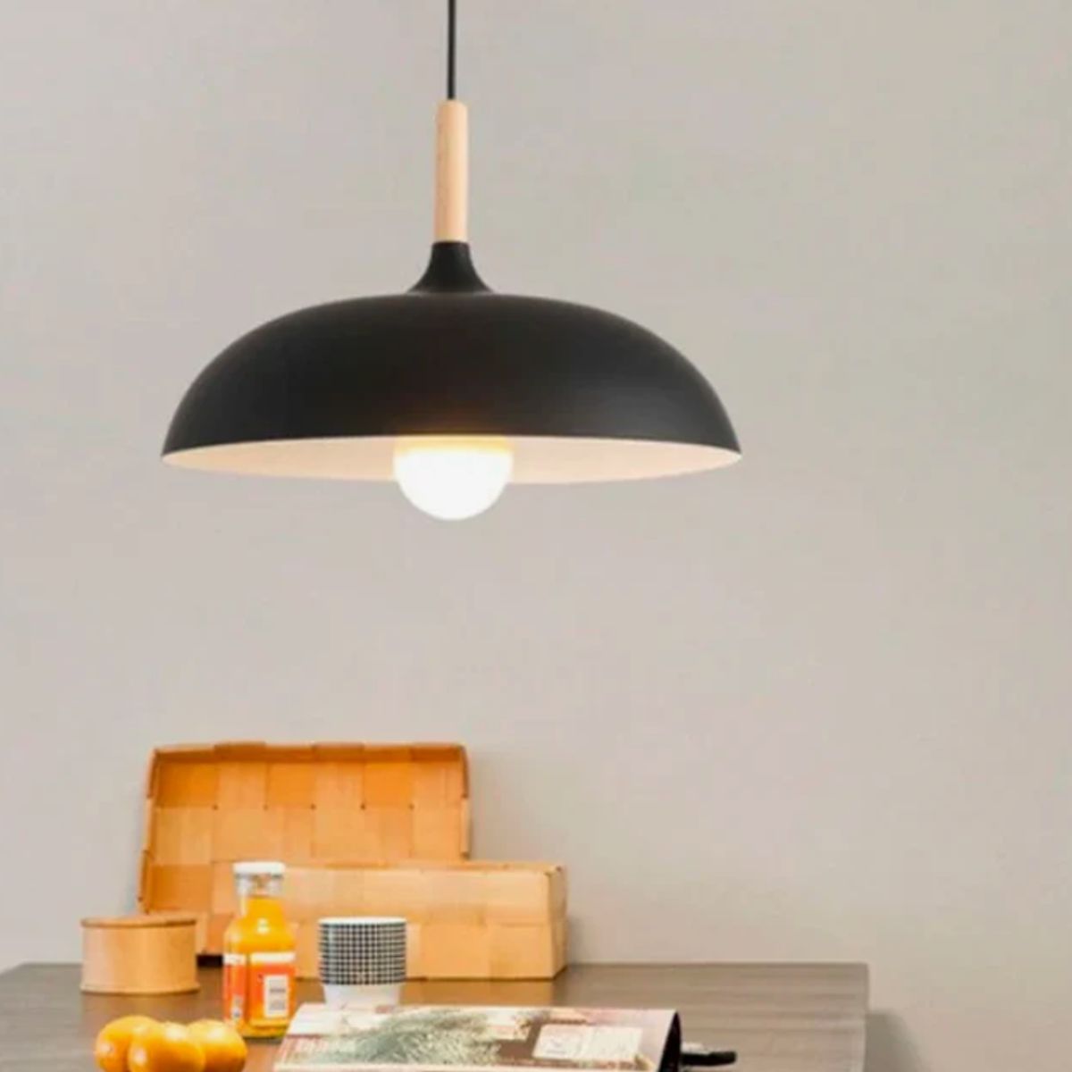 GENERICO - Lámpara Colgante Campana Black Led