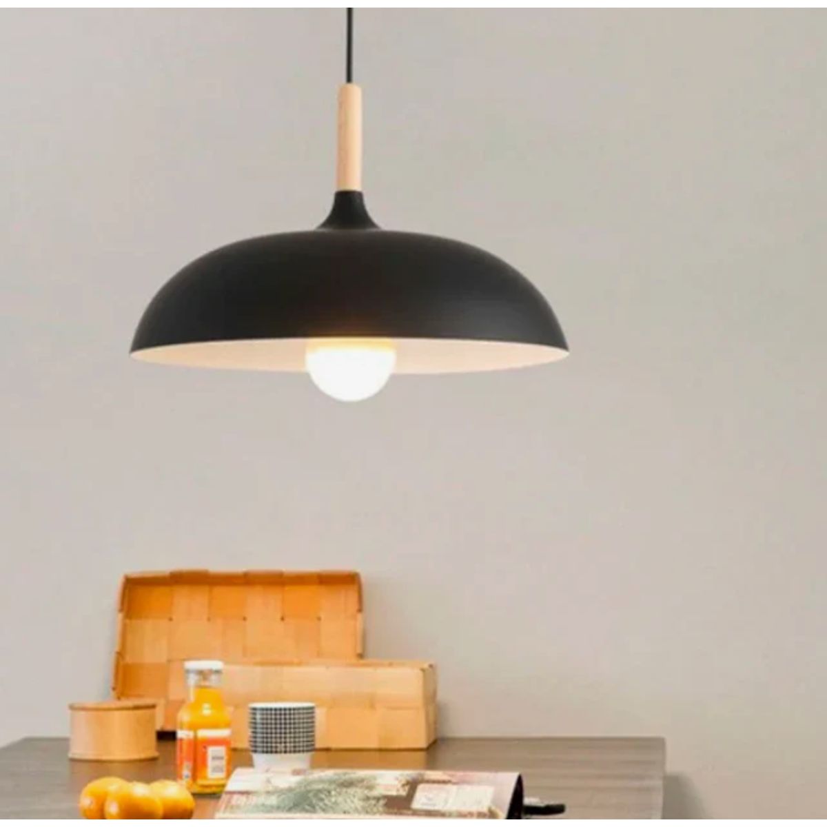 GENERICO - Lámpara Colgante Campana Black Led