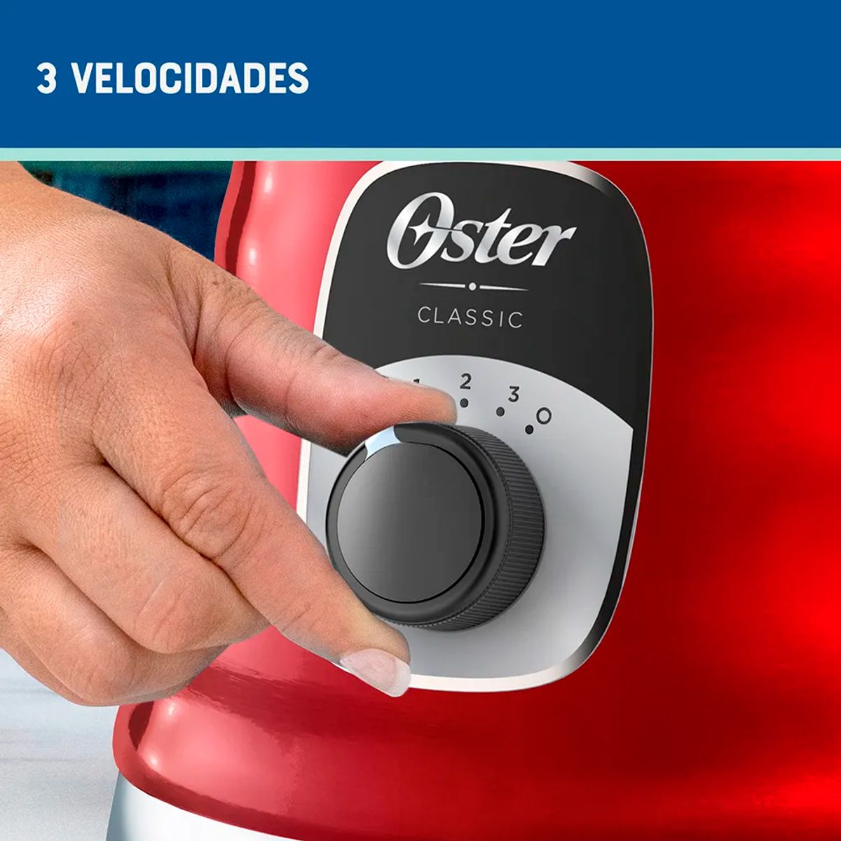 OSTER - Licuadora Clásica Oster Perilla de 3 Velocidades BLST4126R Roja