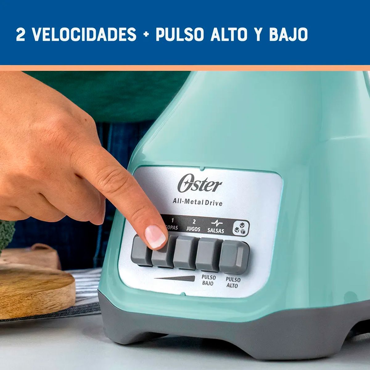 OSTER - Licuadora Oster 2 Velocidades más Pulso y Vaso de Vidrio BLSTKAG-VPB