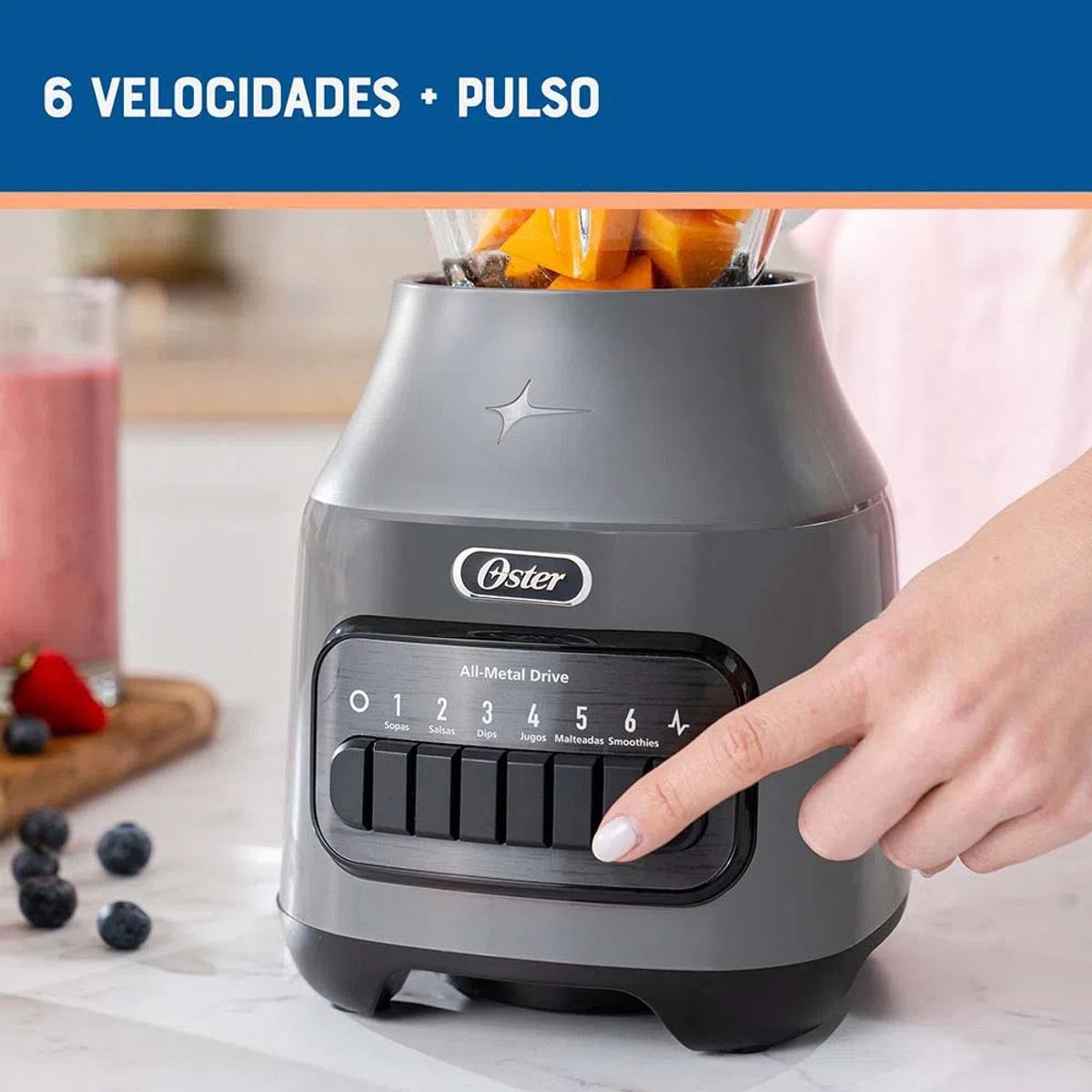 OSTER - Licuadora Oster 1.5 Lts  6 Velocidades + Pulso BLSTPEG-GPB