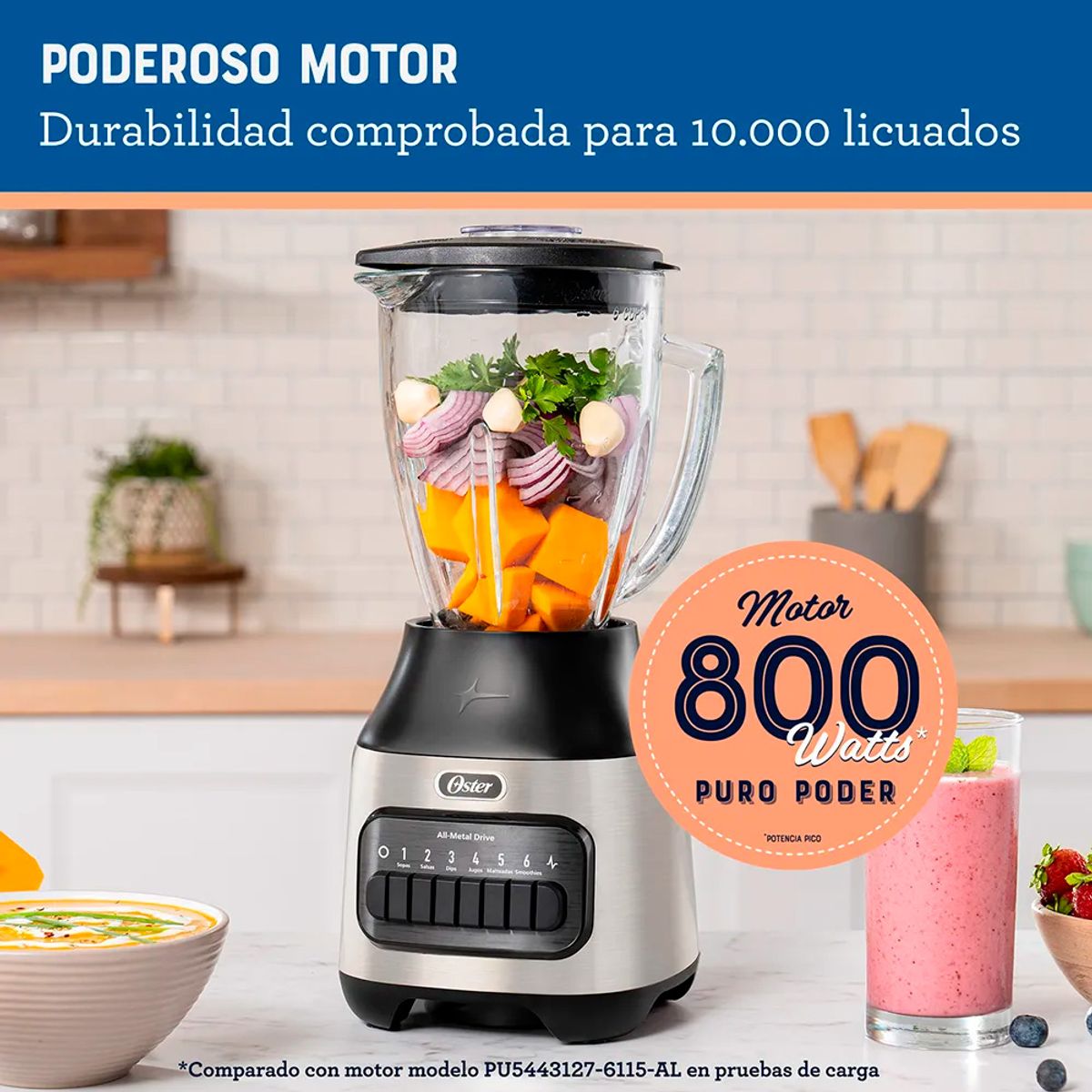 OSTER - Licuadora Oster BLSTPEG-NPB  6 velocidades + Pulso Vaso de 1.5 Lts
