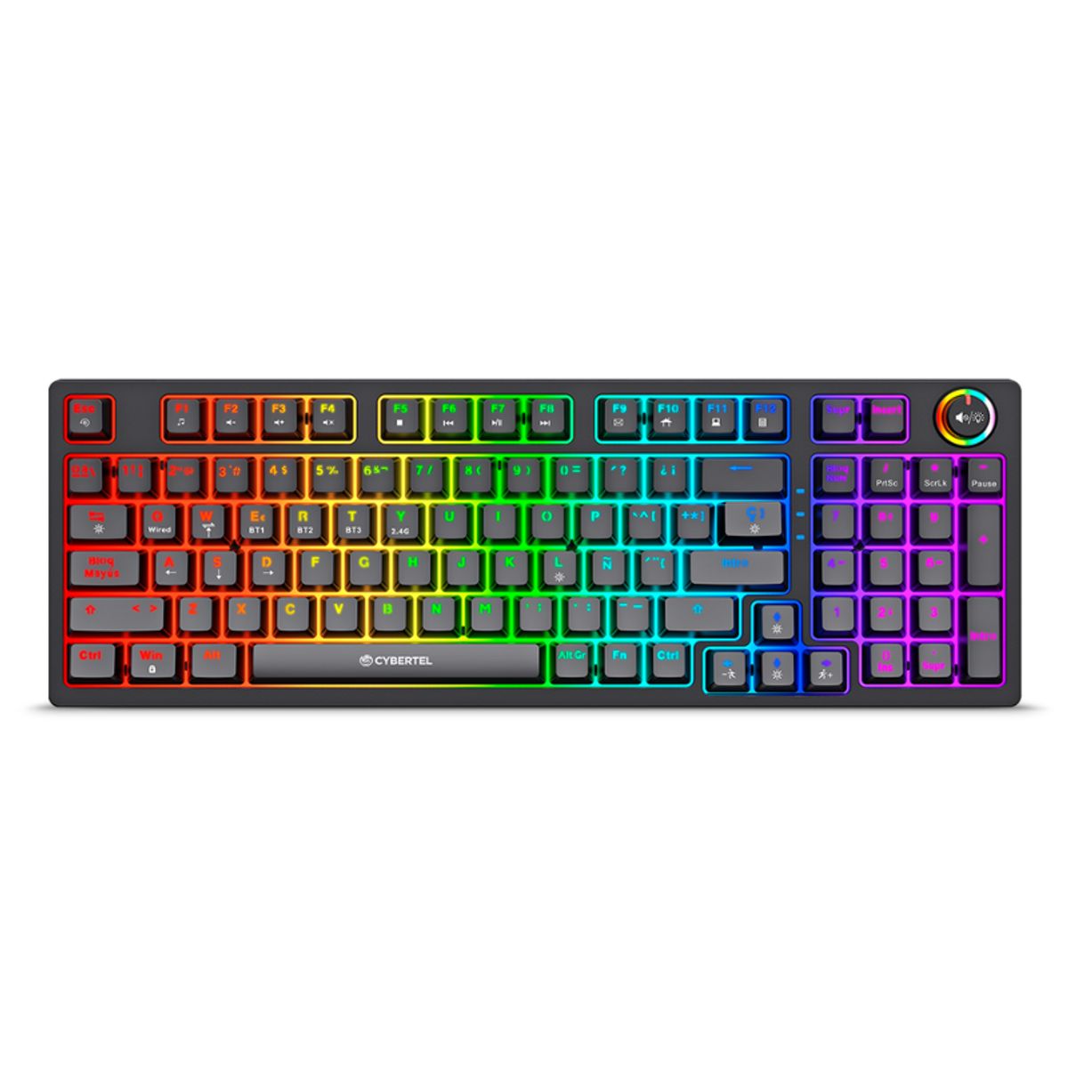 CYBERTEL - Teclado Cybertel Striker CBX K1008-3M RGB Mecánico Wireless Bluetooth