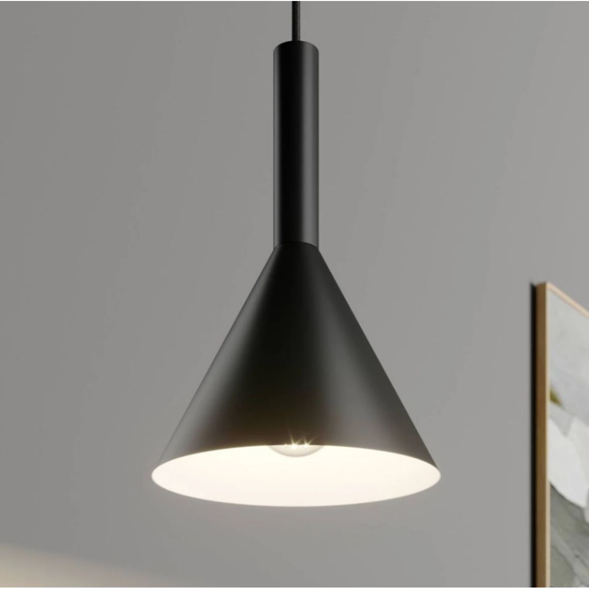 GENERICO - Lámpara Colgante Campana Black Led