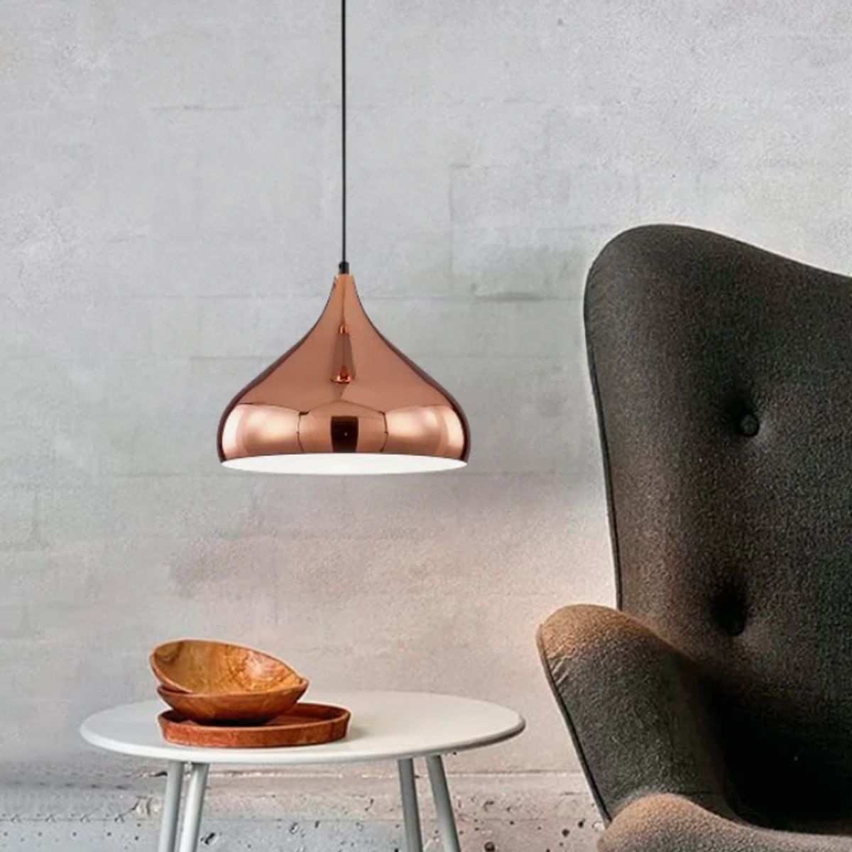 GENERICO - Lámpara Colgante Campana Gold Rose Led