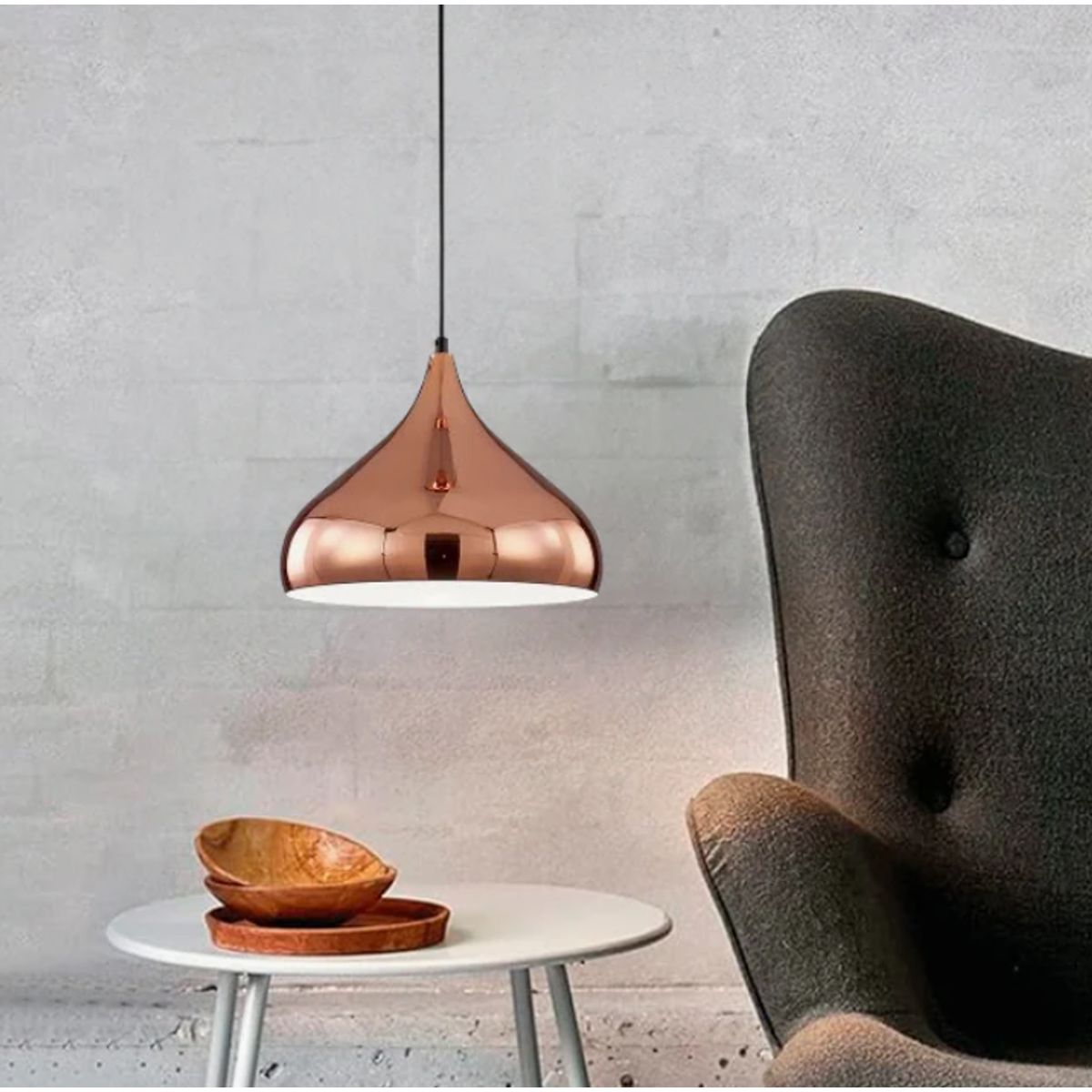 GENERICO - Lámpara Colgante Campana Gold Rose Led