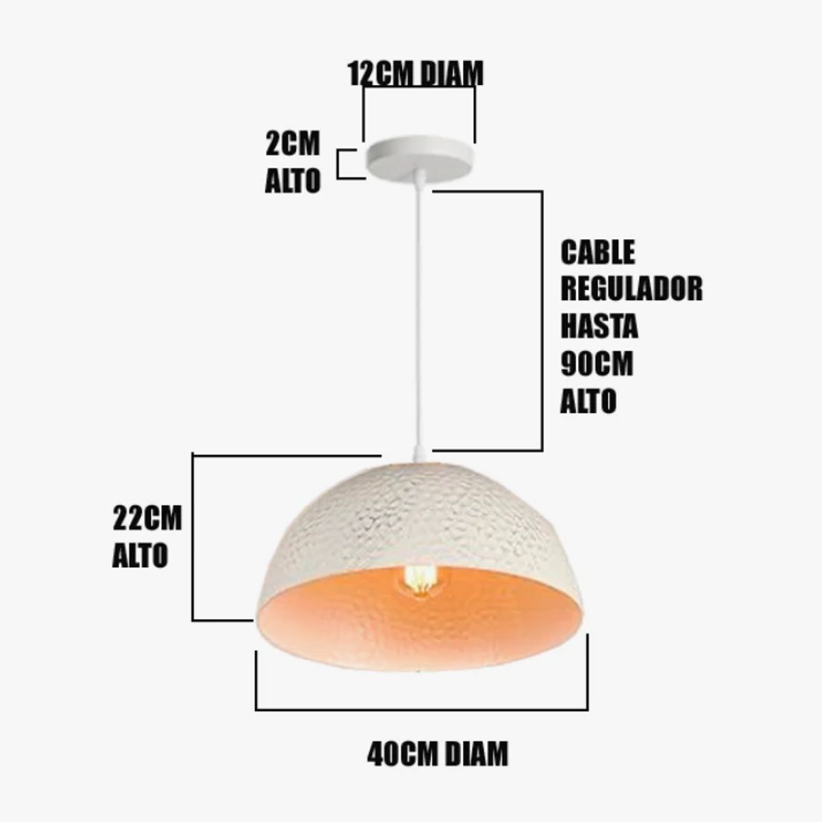 GENERICO - Lámpara Colgante Campana White Led