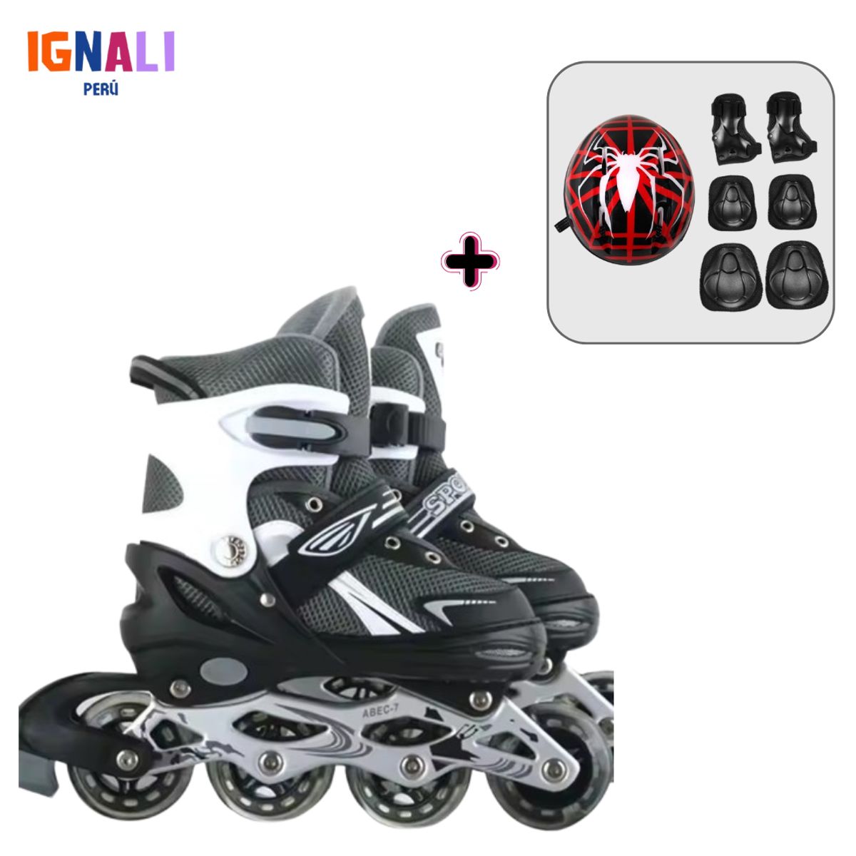 GENERICO - Patin infantil Negro 31-34 Talla M