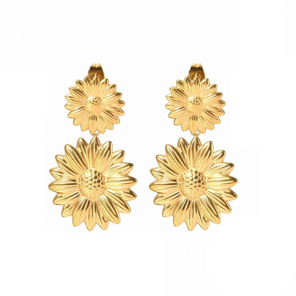GENERICO - Aretes Doble Girasol Waterproof