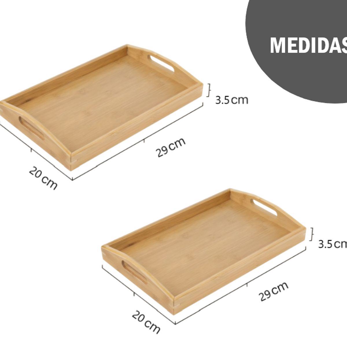 GENERICO - Bandeja de bambú para servir para cocina sala de estar dormitorio