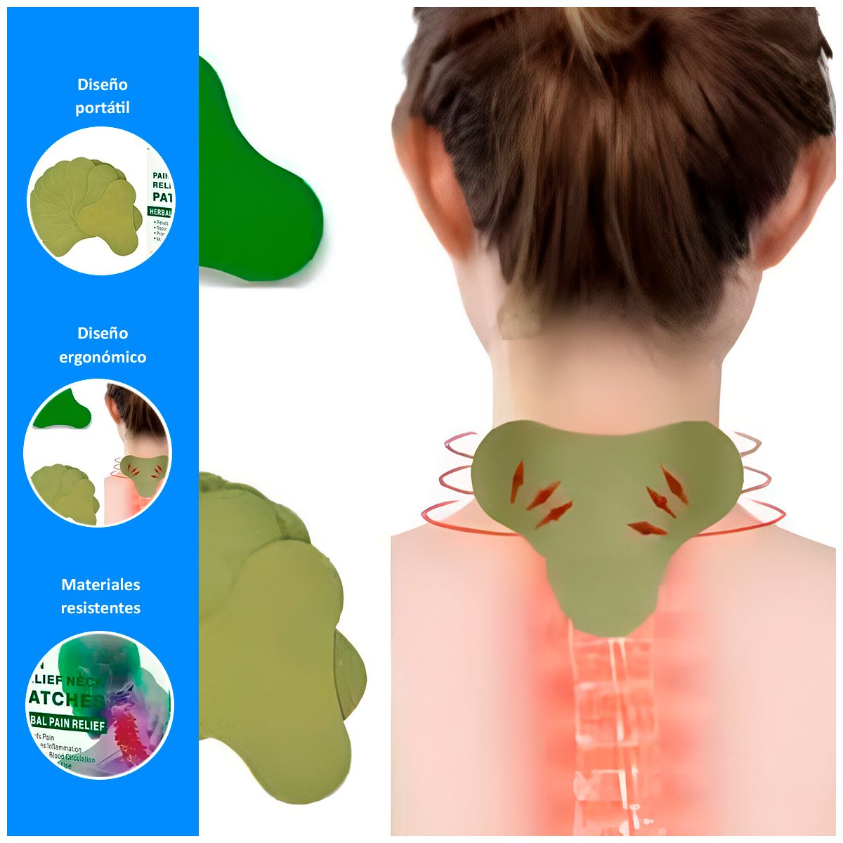 GENERICO - Pack 10 Parches Dolor Lumbar Vertebra Alivio Inmediato