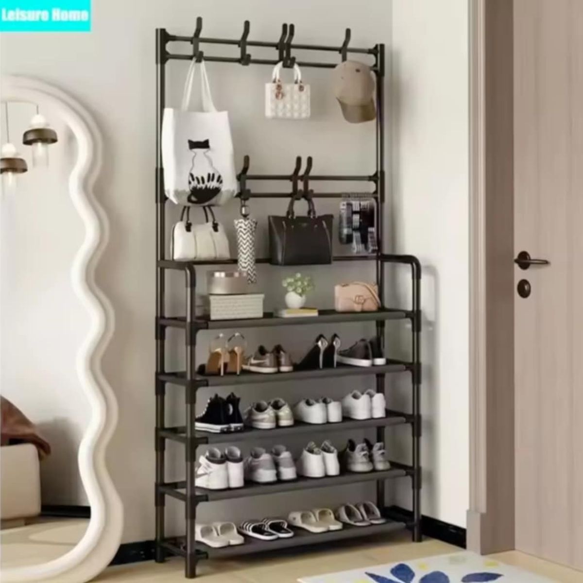 GENERICO - Zapatera Organizador de Calzado Estante 5 Niveles Con Perchero