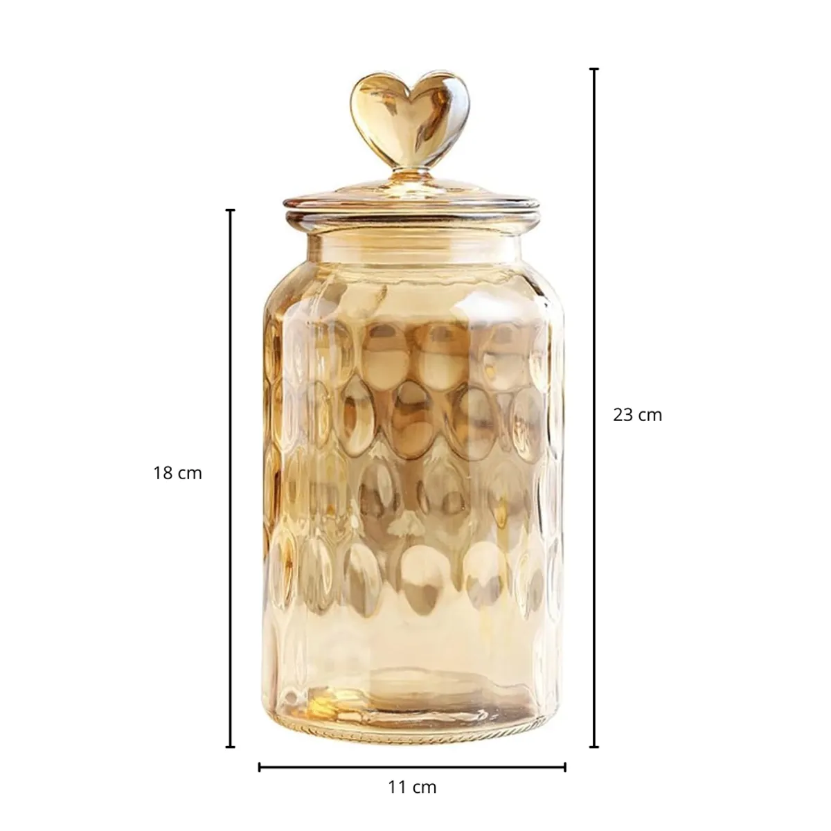 INSPIRA - Frasco de Vidrio con Tapa de Corazón 1350 ml