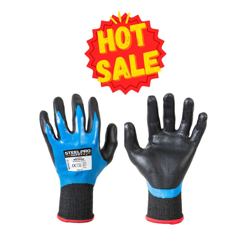 STEELPRO - GUANTE MULTIFLEX NITRIFULL CUT-5  TALLA XS - PACK X 3 (ANTICORTE)