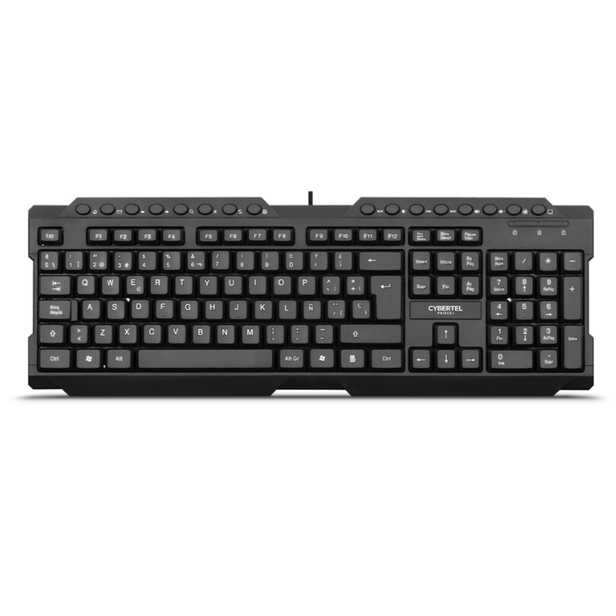 CYBERTEL - Teclado Multimedia PRINCE Black CYB K212+ USB Cybertel