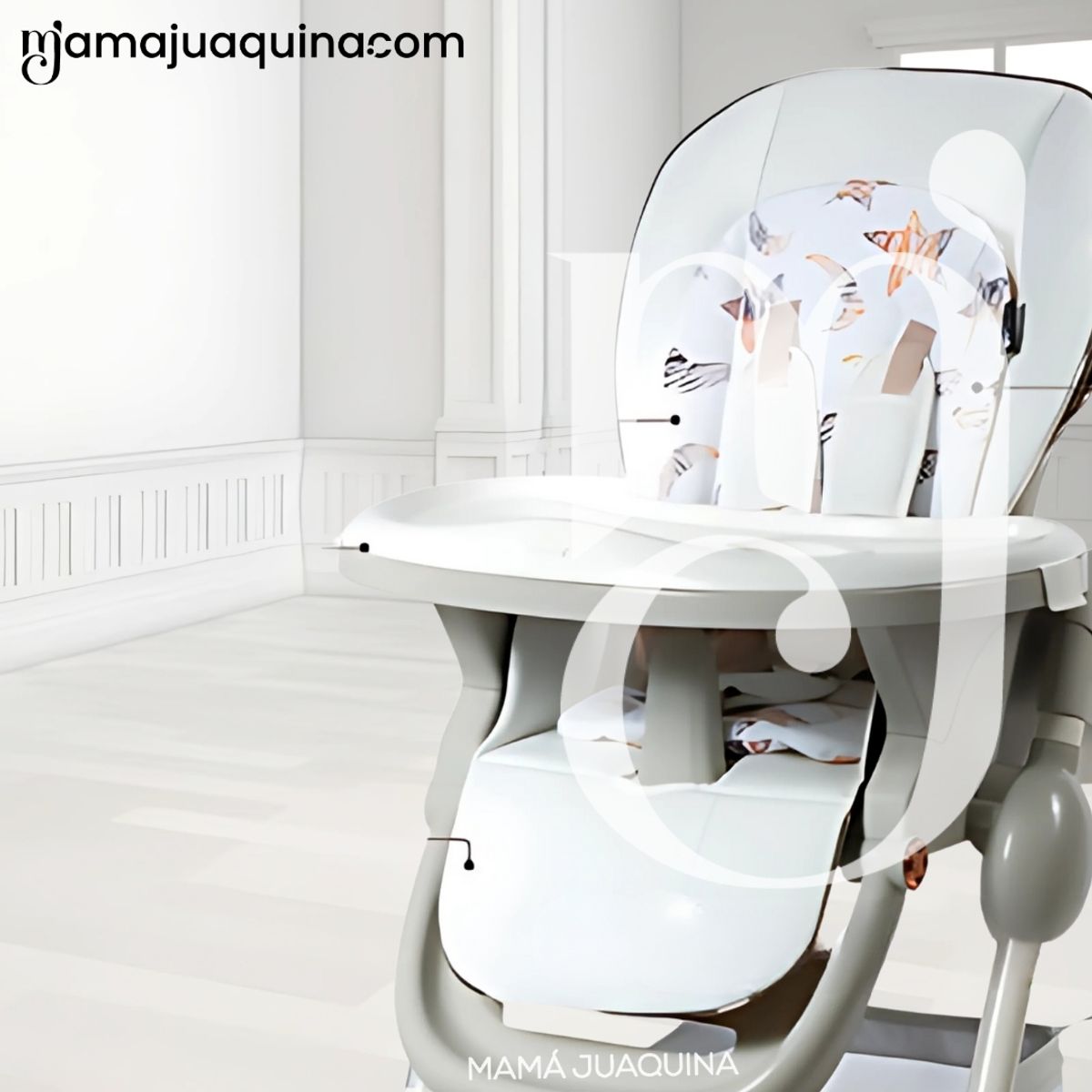 BABY - Silla de Comer de Lujo «GROOMI» Edición Limitada White