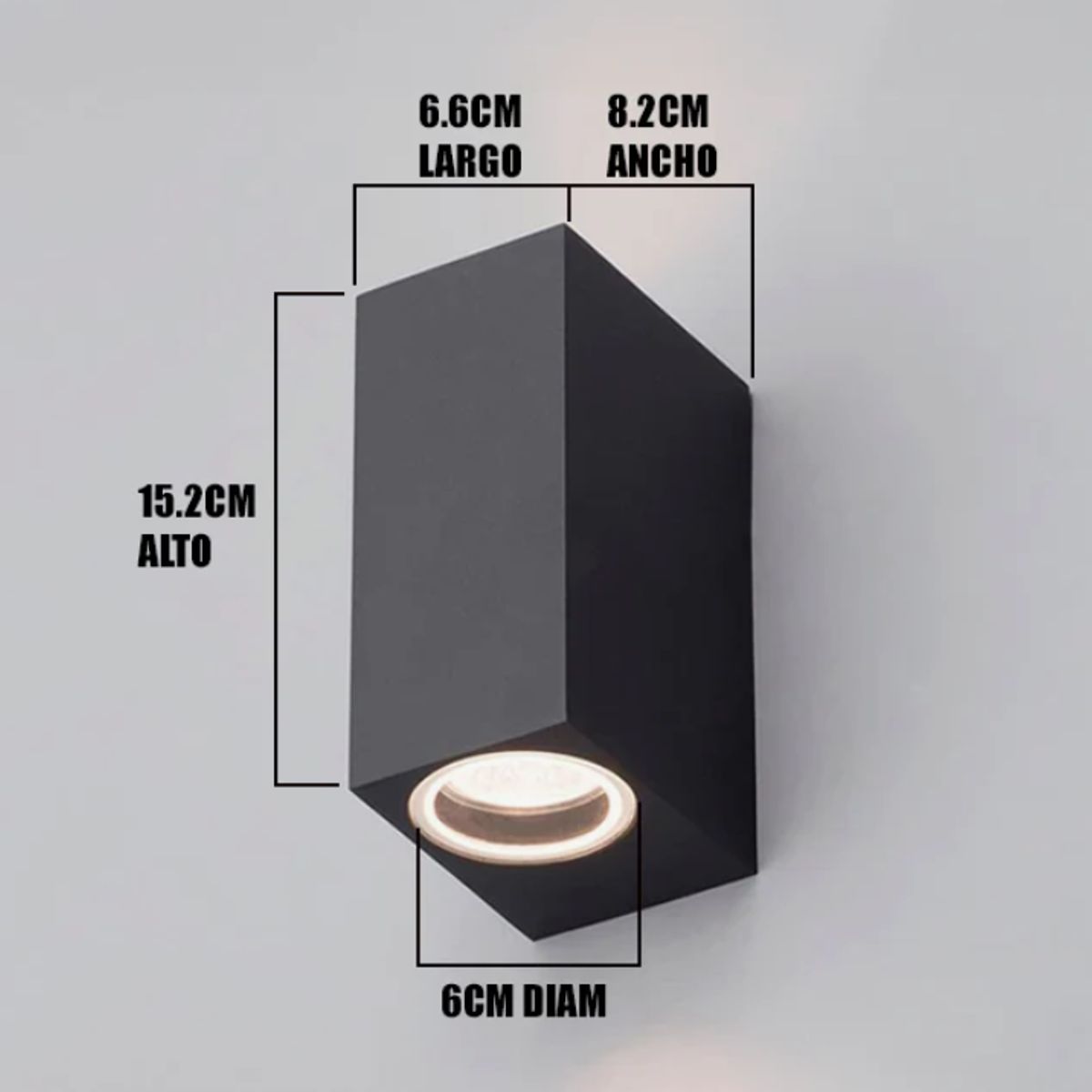 GENERICO - Aplique Lampara de Exterior Led 6W Luz Calida