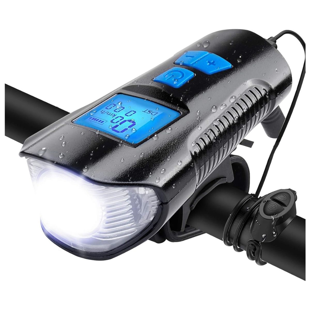 GENERICO - PACK LUZ CON VELOCIMETRO 4 EN 1 PARA BICICLETA + LUZ  TRASERA