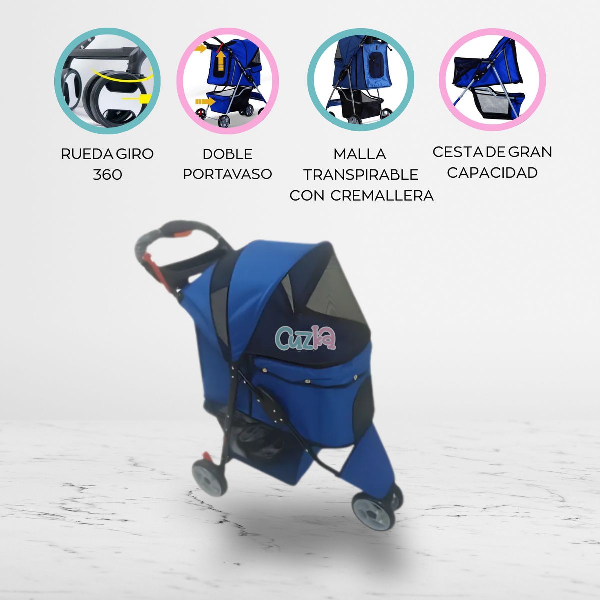 GENERICO - Coche para mascota 3 ruedas «UYWA» Blue