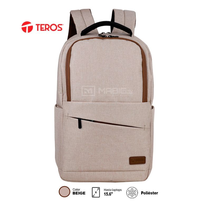 TEROS - Mochila TEROS TE-ACS9012 poliéster notebooks de156 beige