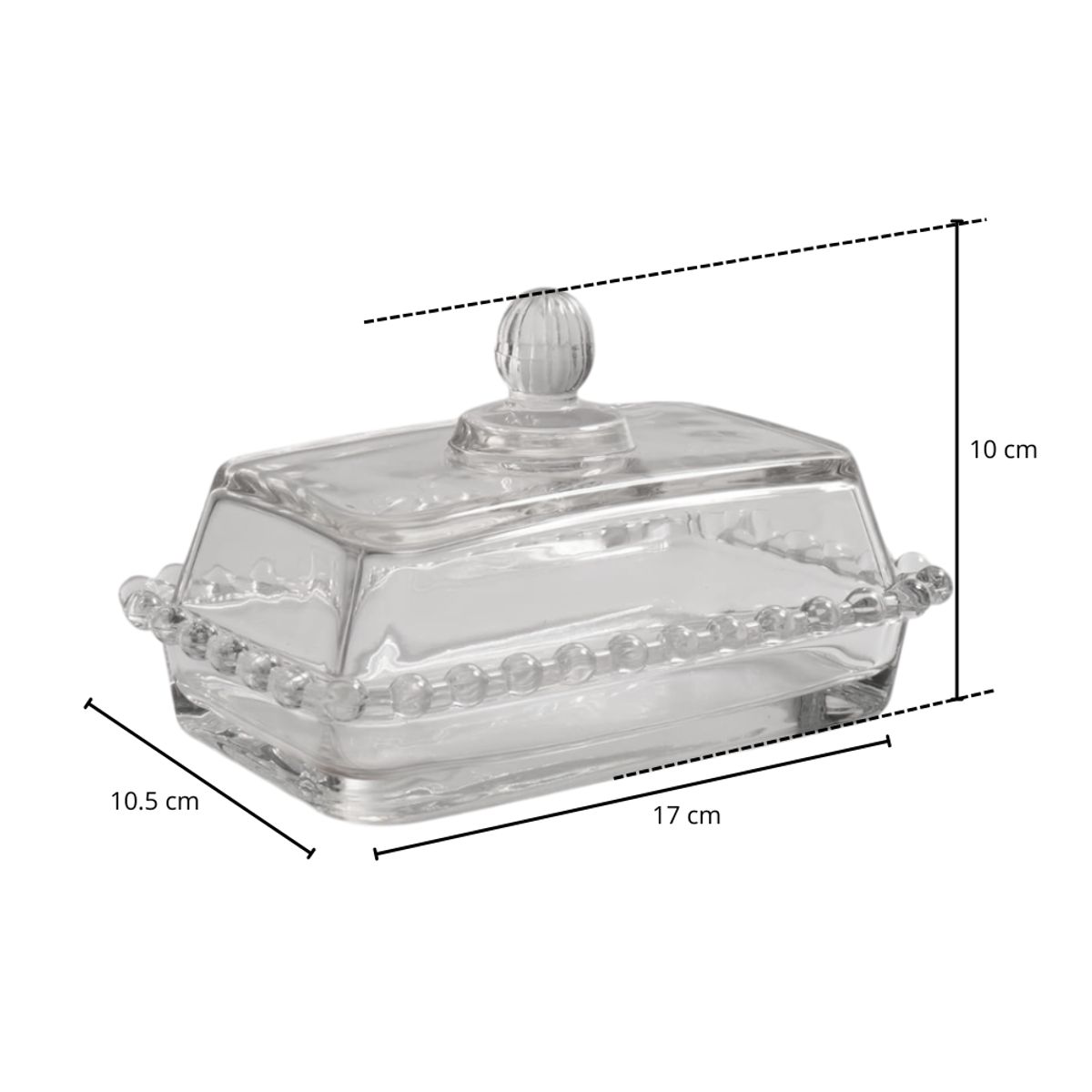 INSPIRA - Mantequillero de Vidrio con Borde de Cuencas