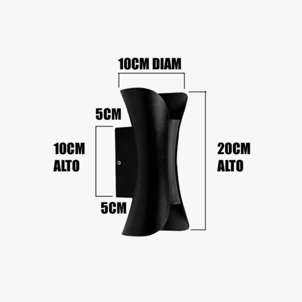 GENERICO - Aplique Lampara de Exterior Led 10W Luz Calida