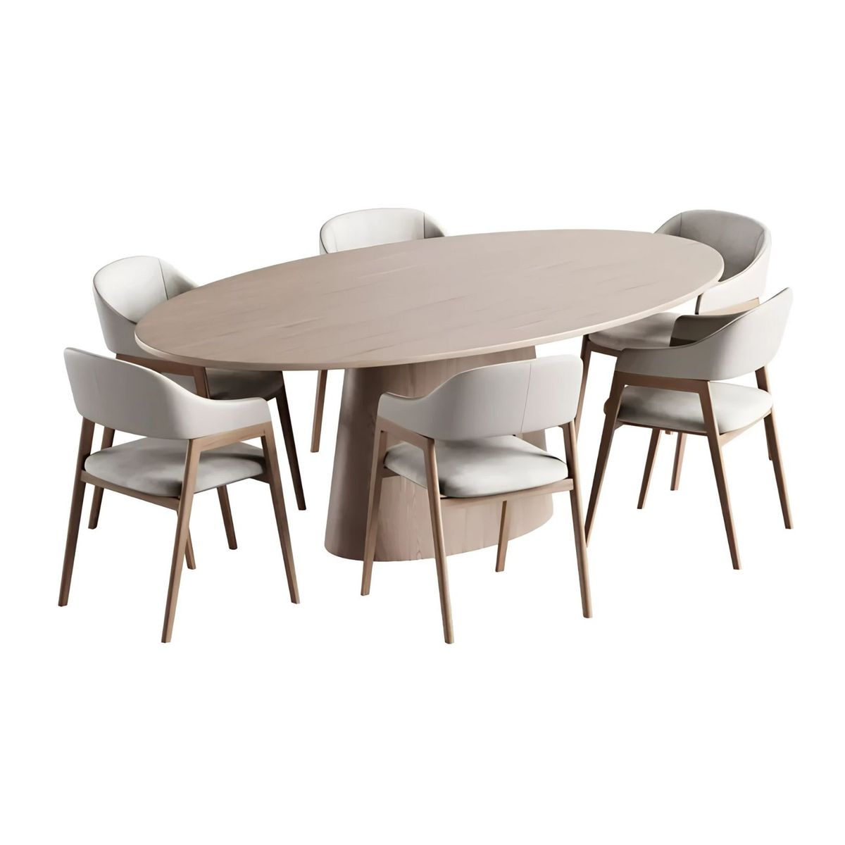 GENERICO - Juego de Comedor Varmland - Ivory y Marrón