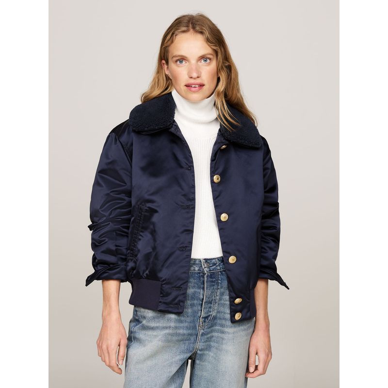 TOMMY HILFIGER - CASACA TEDDY COLLAR SATIN PADDED JACK