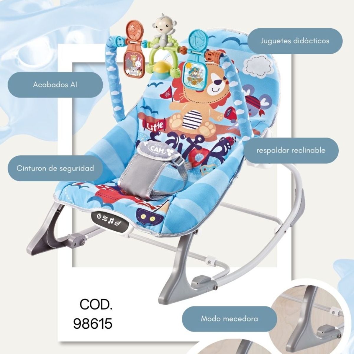 CAM - MECEDORA MUSICAL BLUETOOTH BABY CAM CELESTE