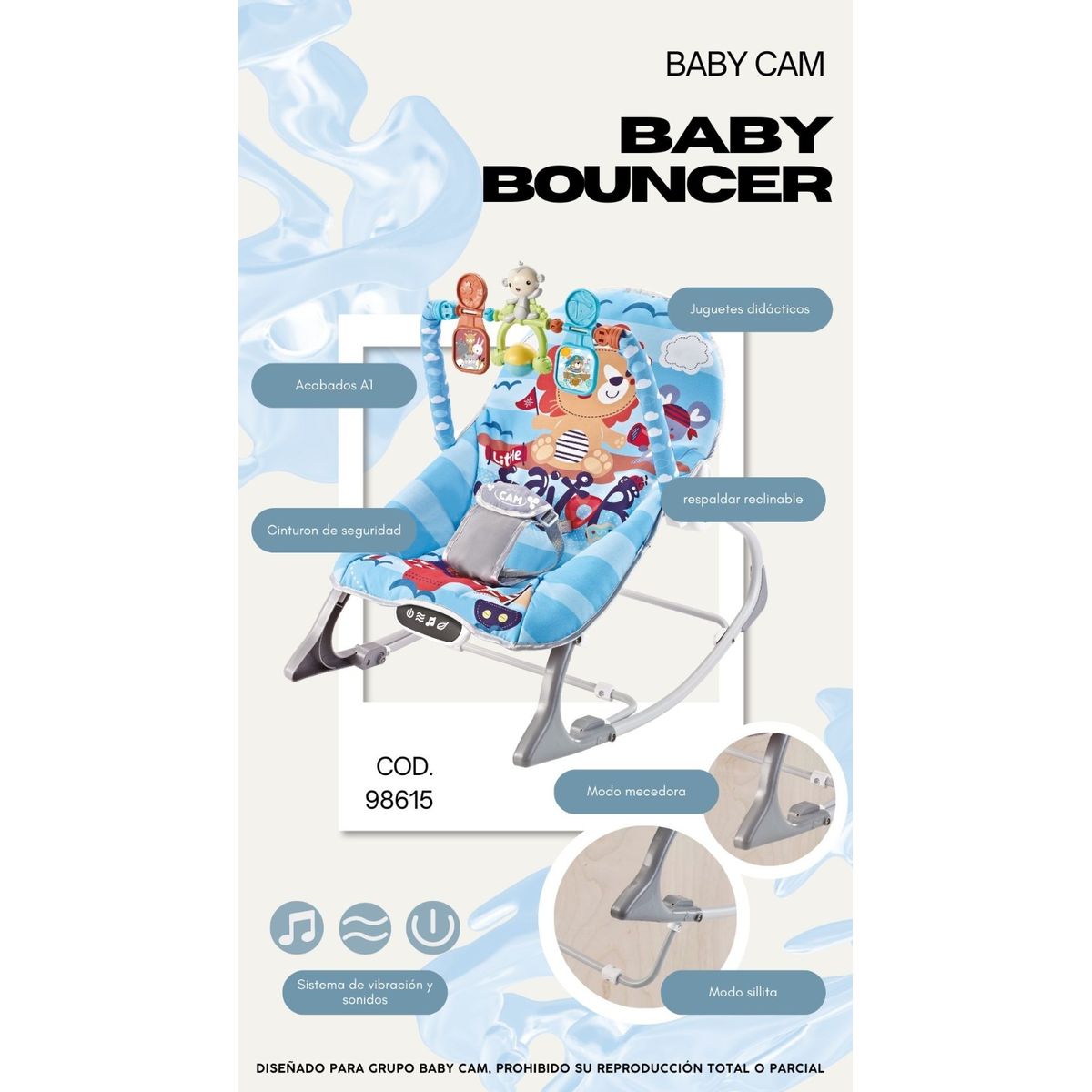 CAM - MECEDORA MUSICAL BLUETOOTH BABY CAM CELESTE