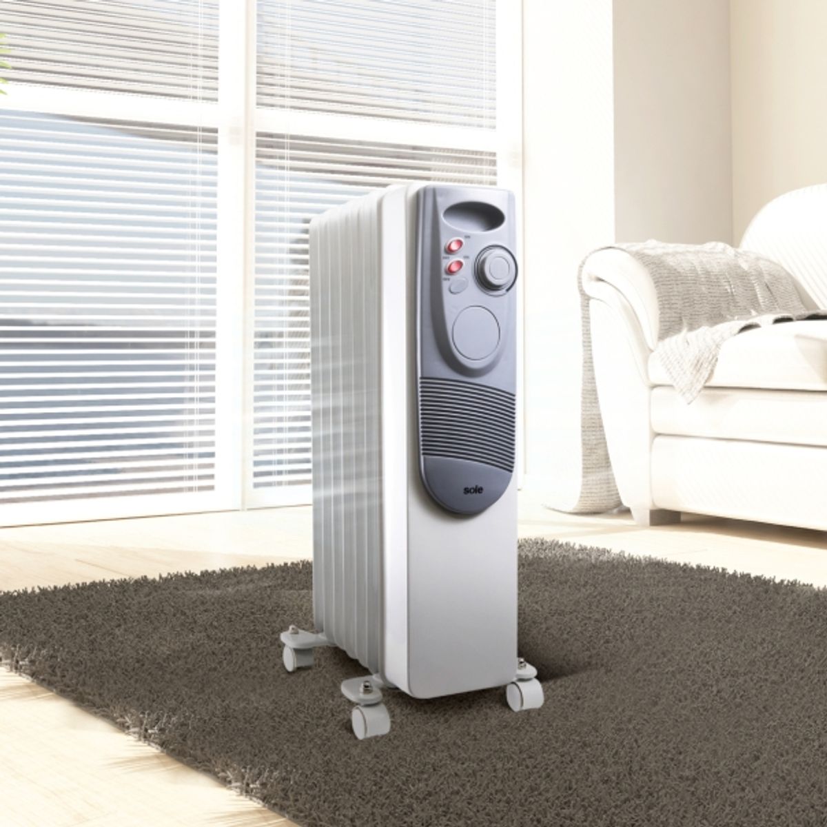 SOLE - Estufa de Aceite Eléctrica 7 celdas 1500W Blanco Sole SOLE1500