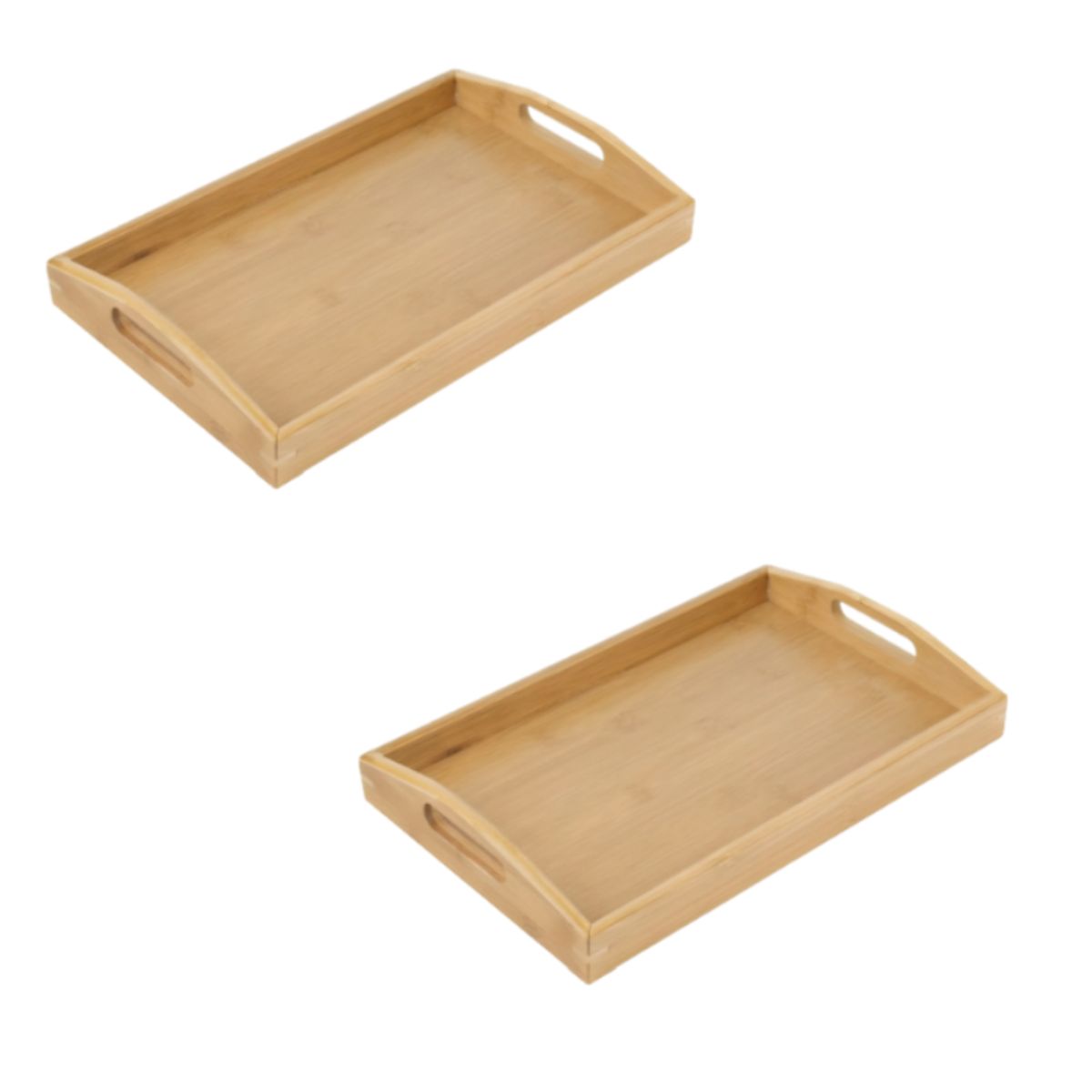 GENERICO - Juego de 2 Bandejass de bambú para servir para sala dormitorio