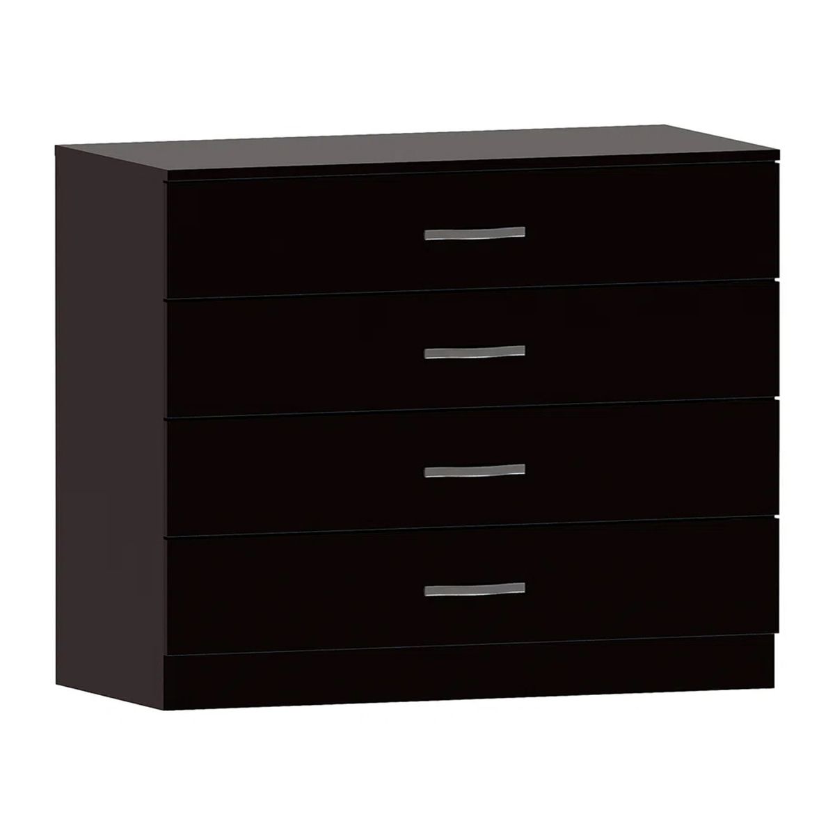 PELIKANO - Comoda Melamina Negro NOA 4 cajones 120cm