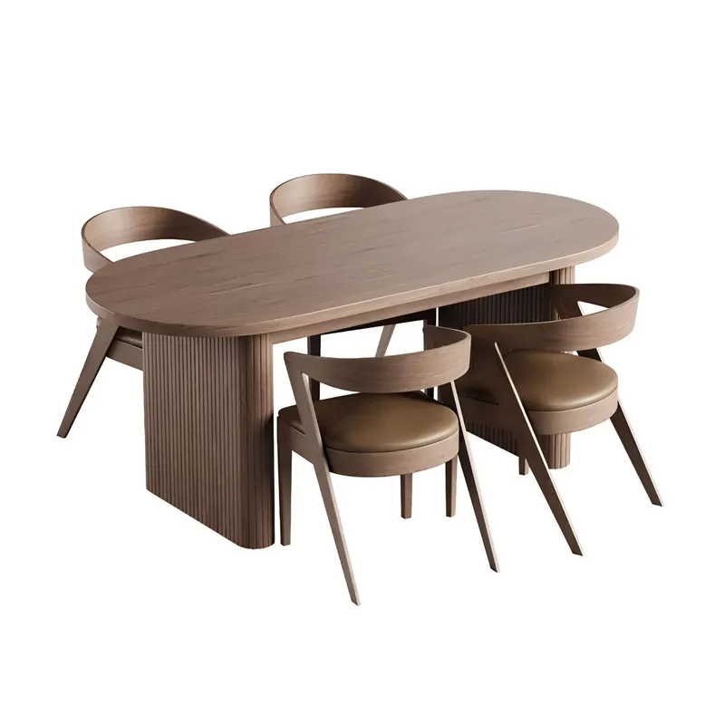 GENERICO - Juego de Comedor Norrland - Marrón