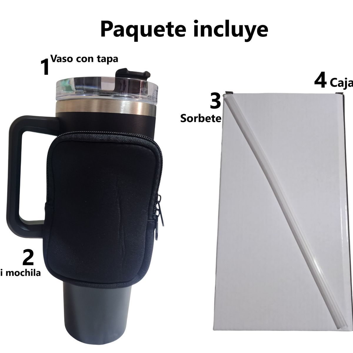 GENERICO - Vaso Tumbler Térmico de 1183ml Acero Inoxidable con Sorbete y mochila