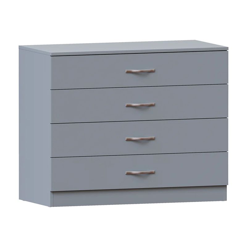 PELIKANO - Comoda Melamina Gris Noa 4 cajones 120cm