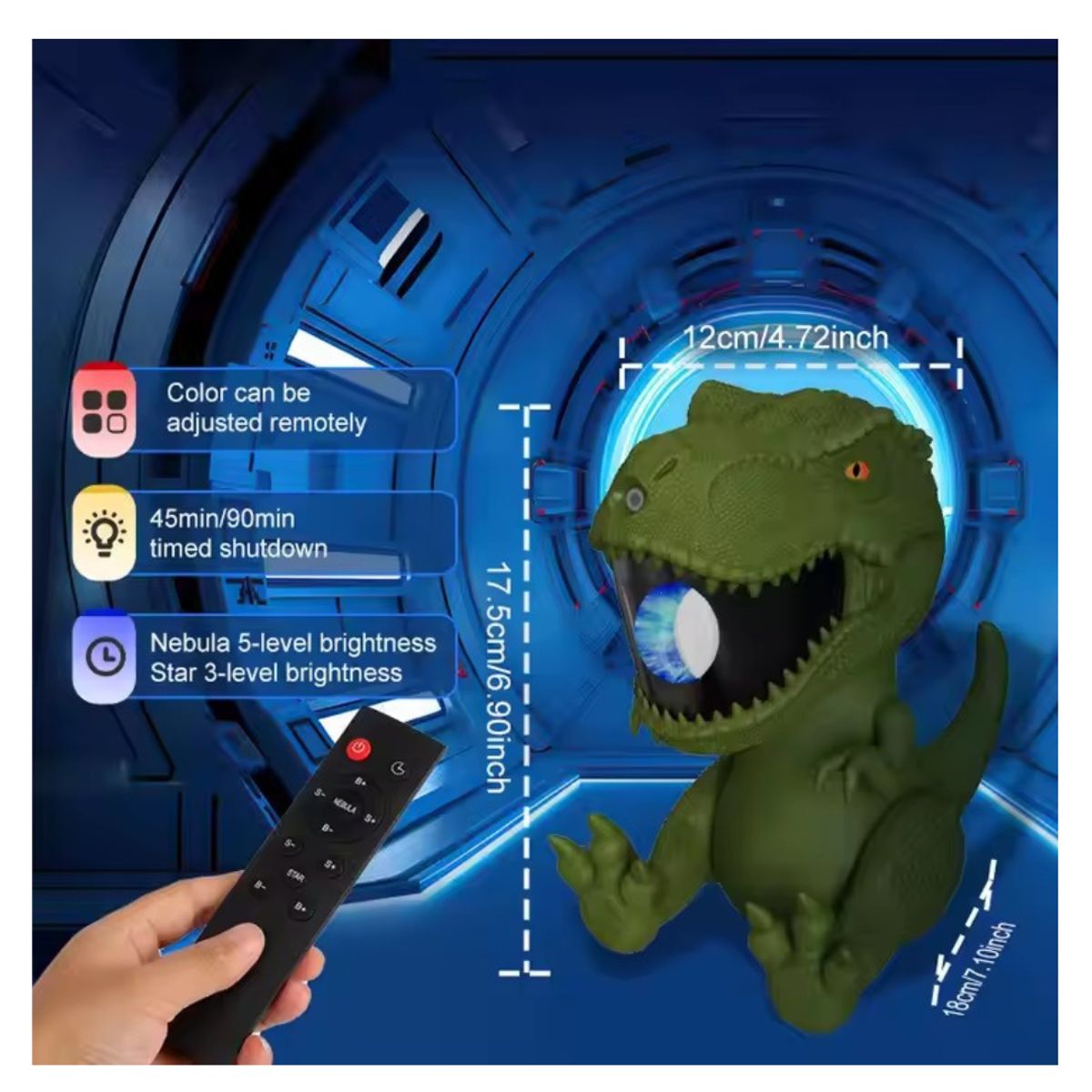 GENERICO - DINOSAURIO  PROYECTOR   ILUMINA UN CIELO ESTRELLADO .