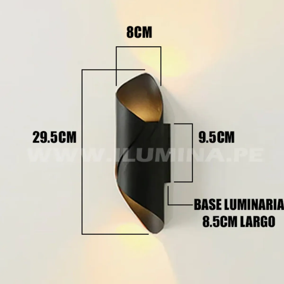 GENERICO - Aplique Lampara de Exterior Led 12W Luz Calida