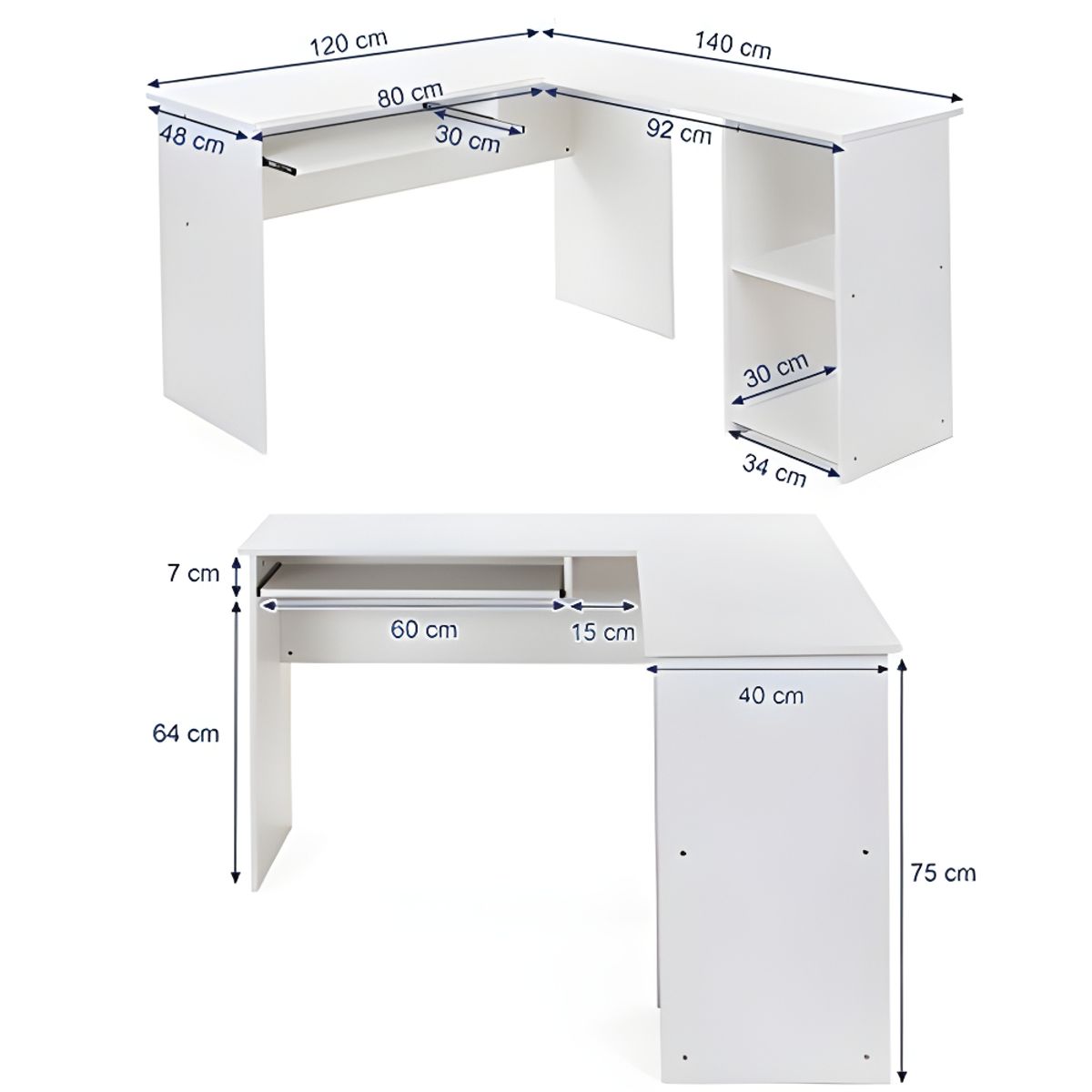 HOGAR & SPACIOS - HYS ESCRITORIO NISBO BLANCO