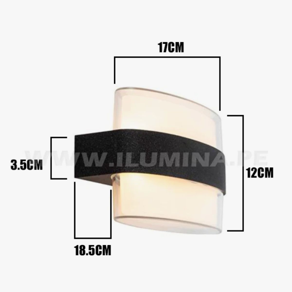 GENERICO - Aplique Lampara de Exterior Led 12W Luz Calida