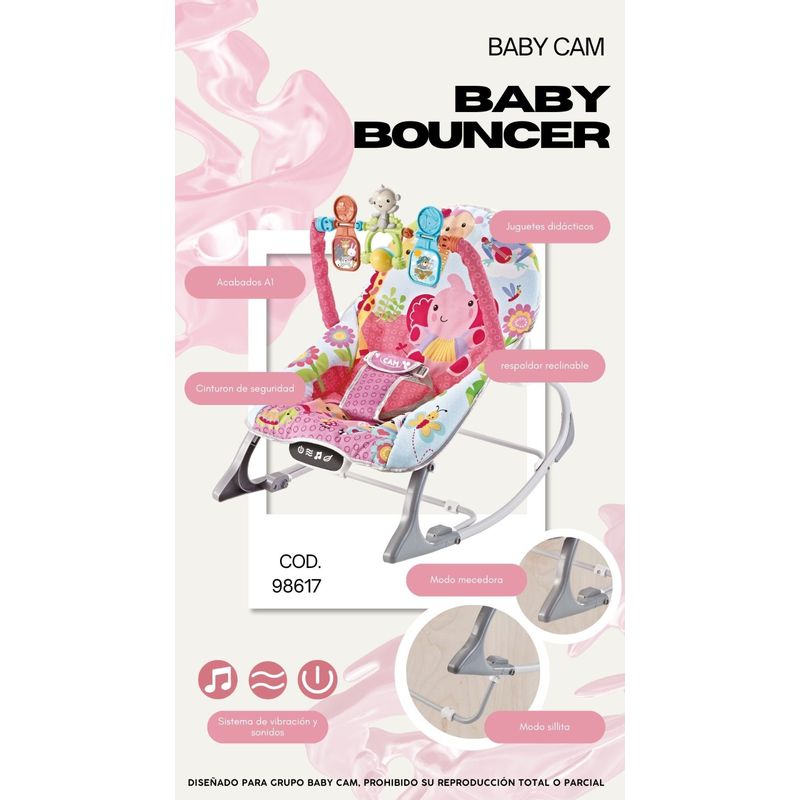 CAM - MECEDORA MUSICAL BLUETOOTH BABY CAM ROSA