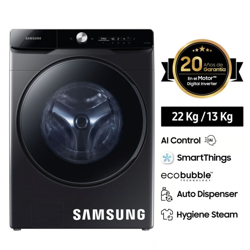 SAMSUNG - Lavaseca Samsung 22 y 13 Kg AI Control WD22T6500GVPE